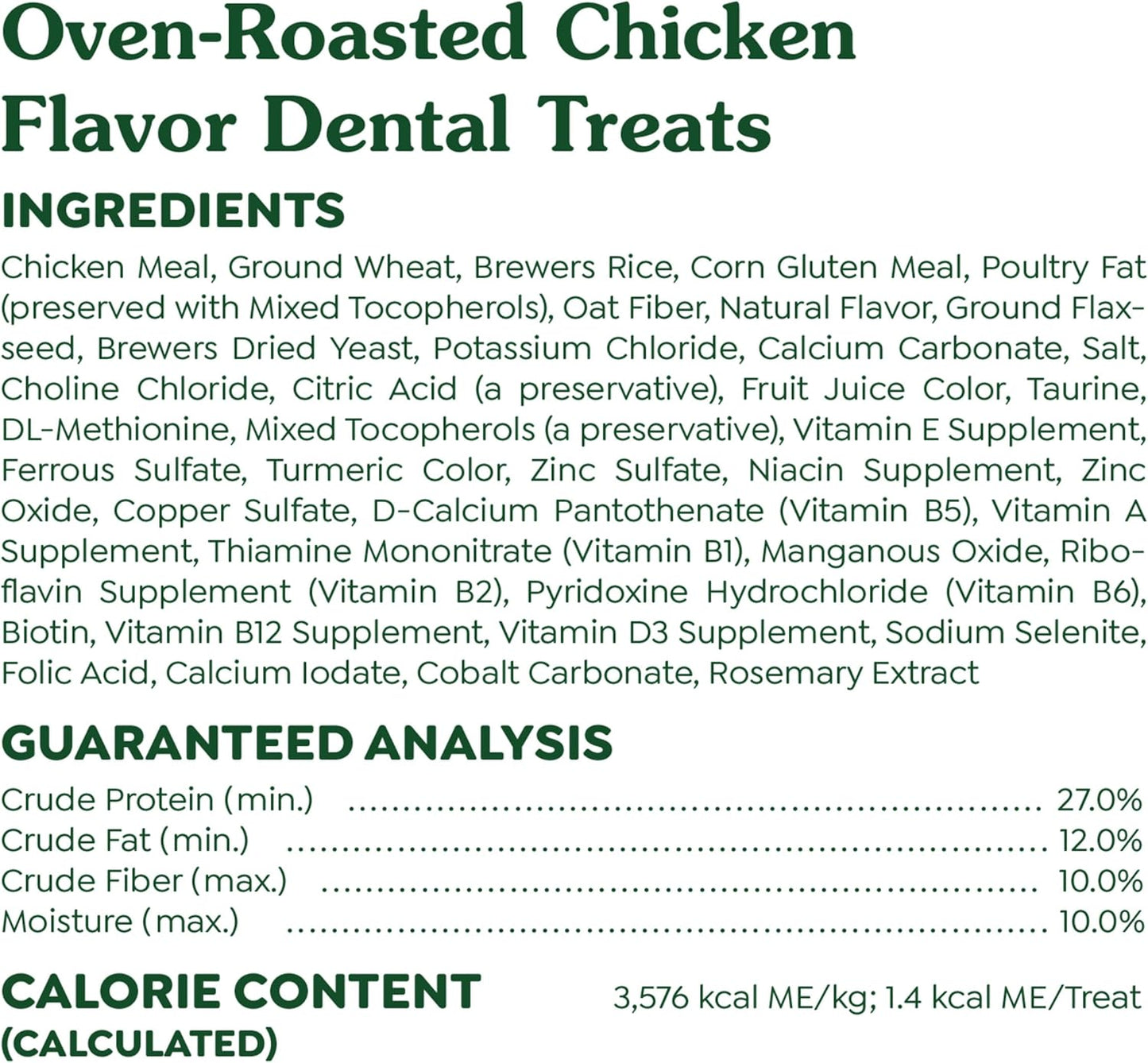 Delicious Oven Roasted Chicken Dental Treats for Adult Cats - 9.75 Oz Tub