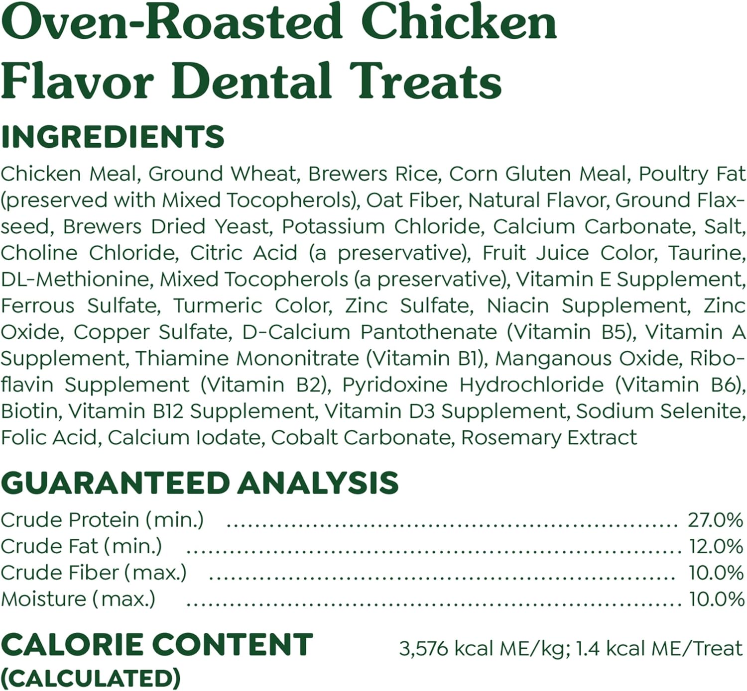 Delicious Oven Roasted Chicken Dental Treats for Adult Cats - 9.75 Oz Tub